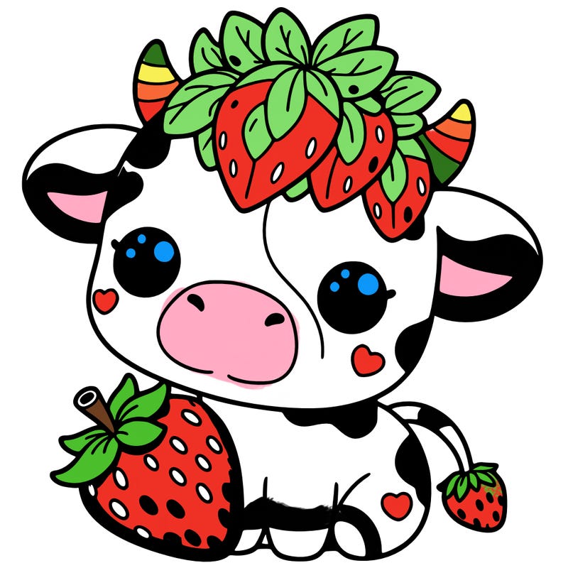 cute strawberry cow
