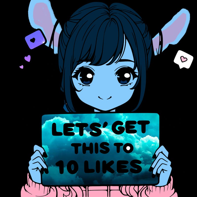 girl holding up sign that says let’s get this to 10 likes realistic