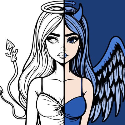 devil vs angel realistic girl