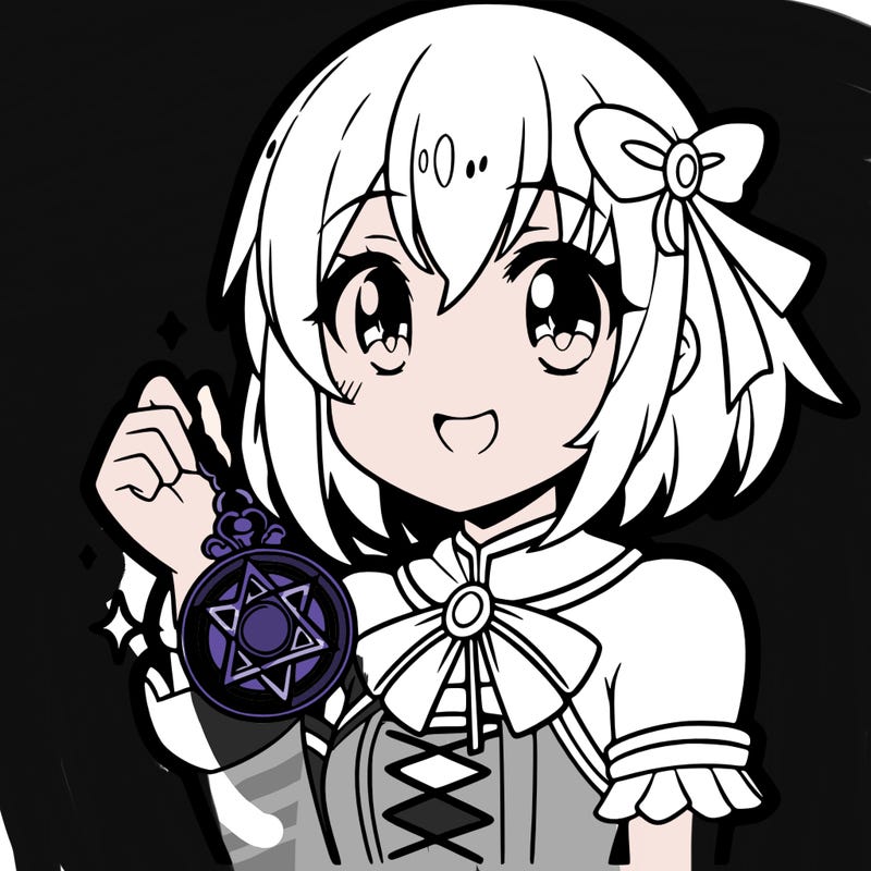 anime girl wearing magic amulet