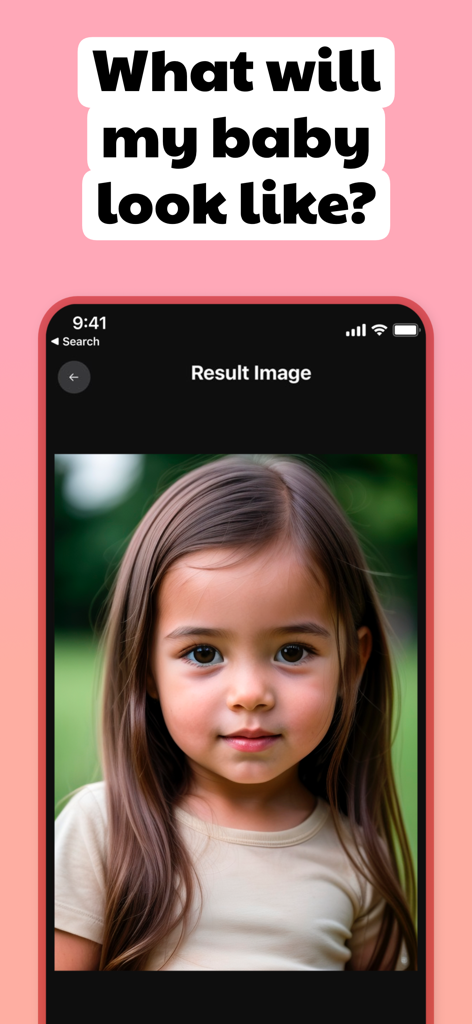 Future Baby Generator: AI Face - Preview of a realistic AI-generated baby girl face prediction