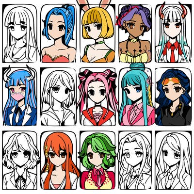 girls that look diffrent anime