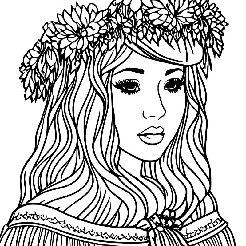 girl with flowers crown
