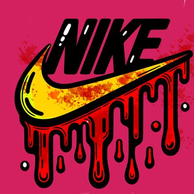 dripping nike logo