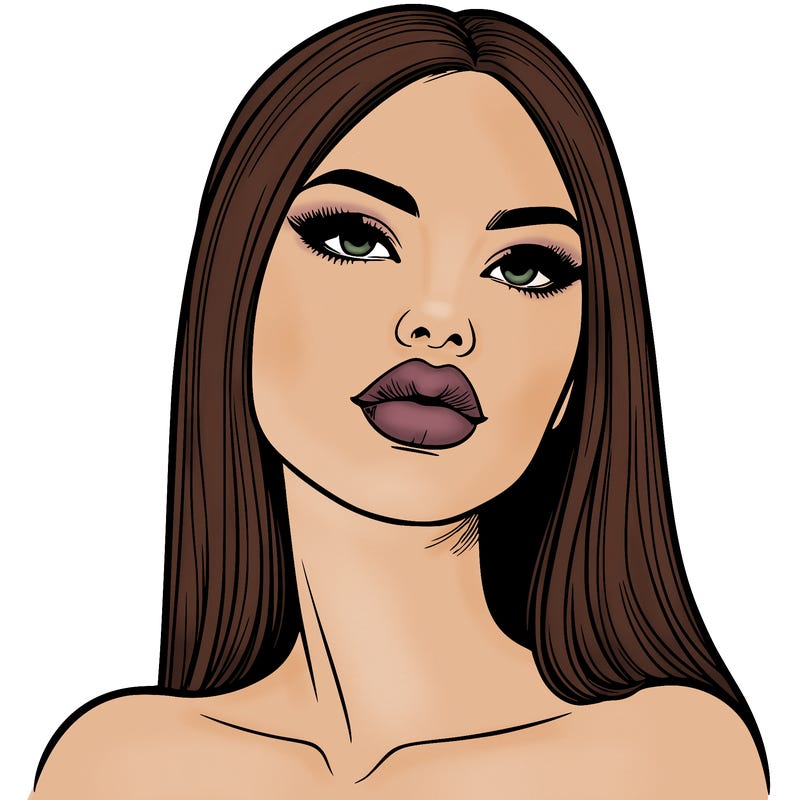 realistic woman with full lips