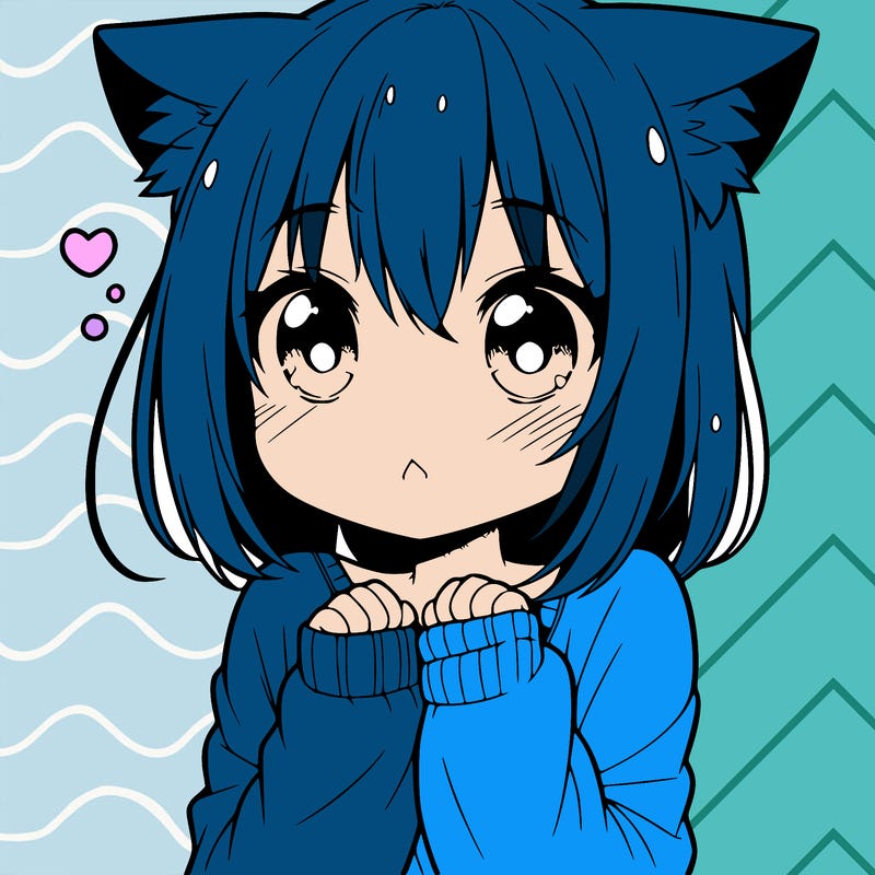 shy anime catgirl