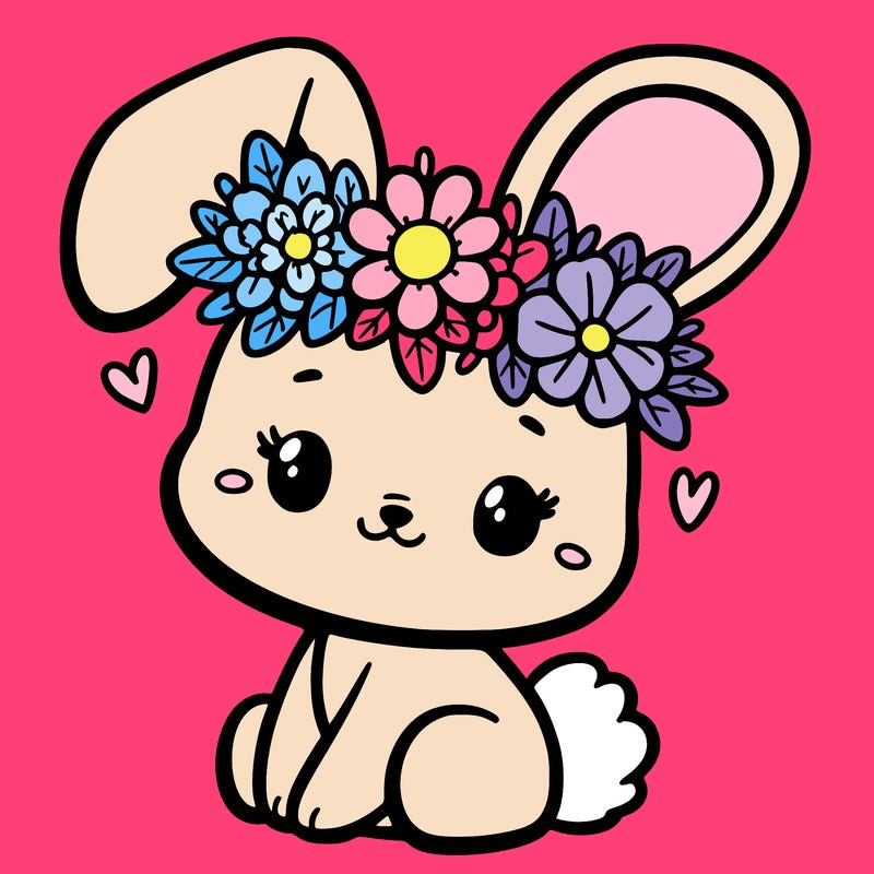 bunny with flower crown