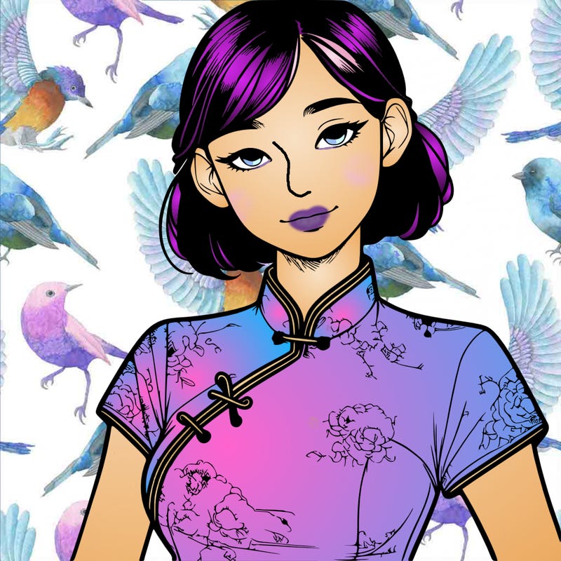 realistic asian girl wearing qipao