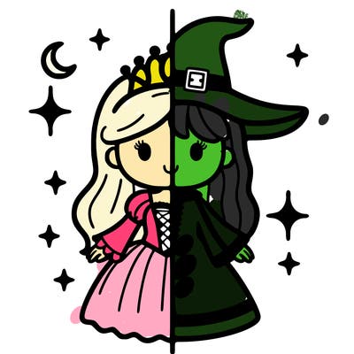 split princess and witch