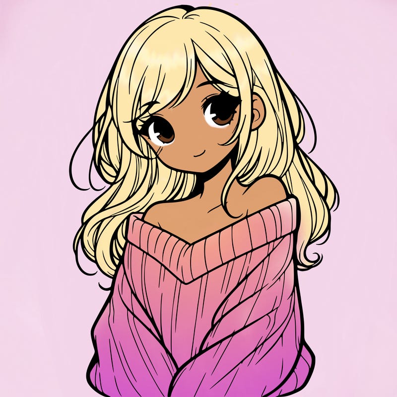 shy pretty girl wearing a sweater that is falling off one shoulder portrait