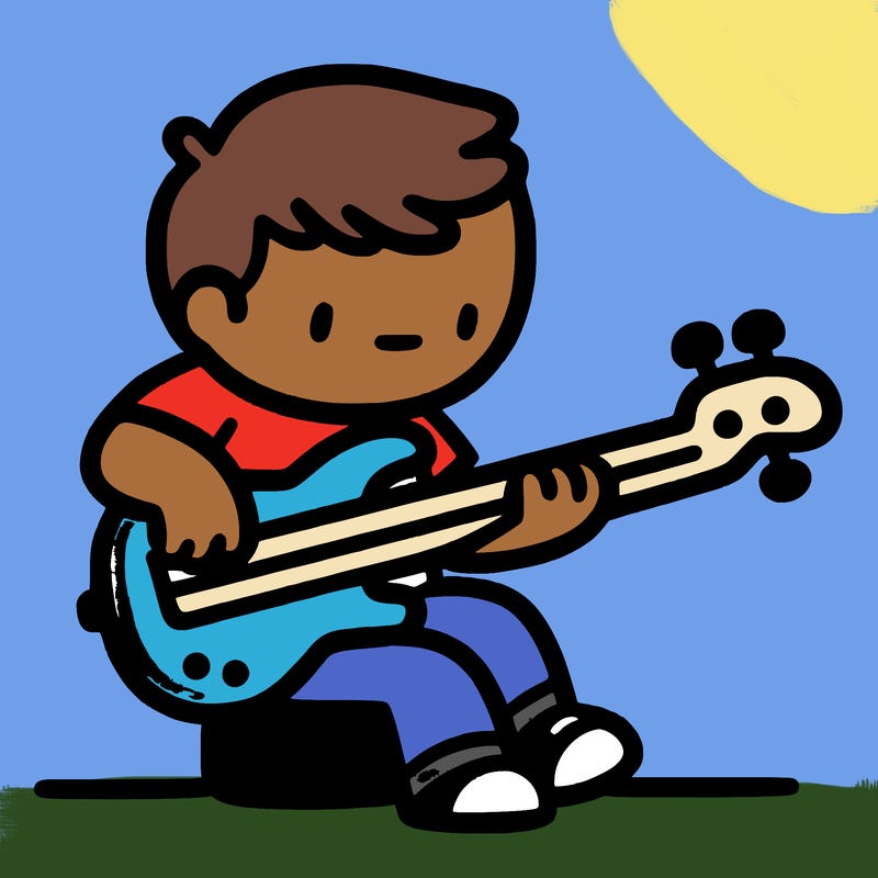 person playing a bass