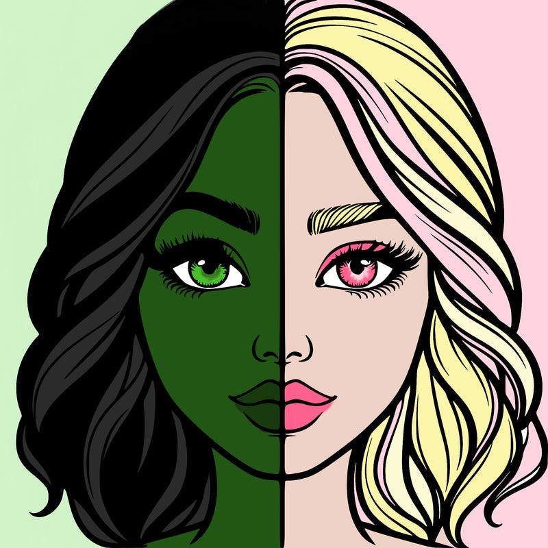 realistic girl split half