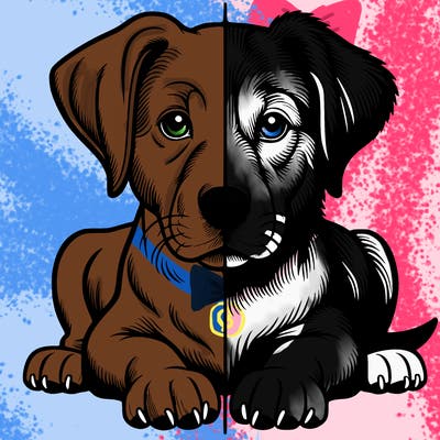 realistic dog split picture