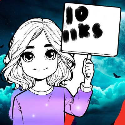 realistic girl holding up a sign