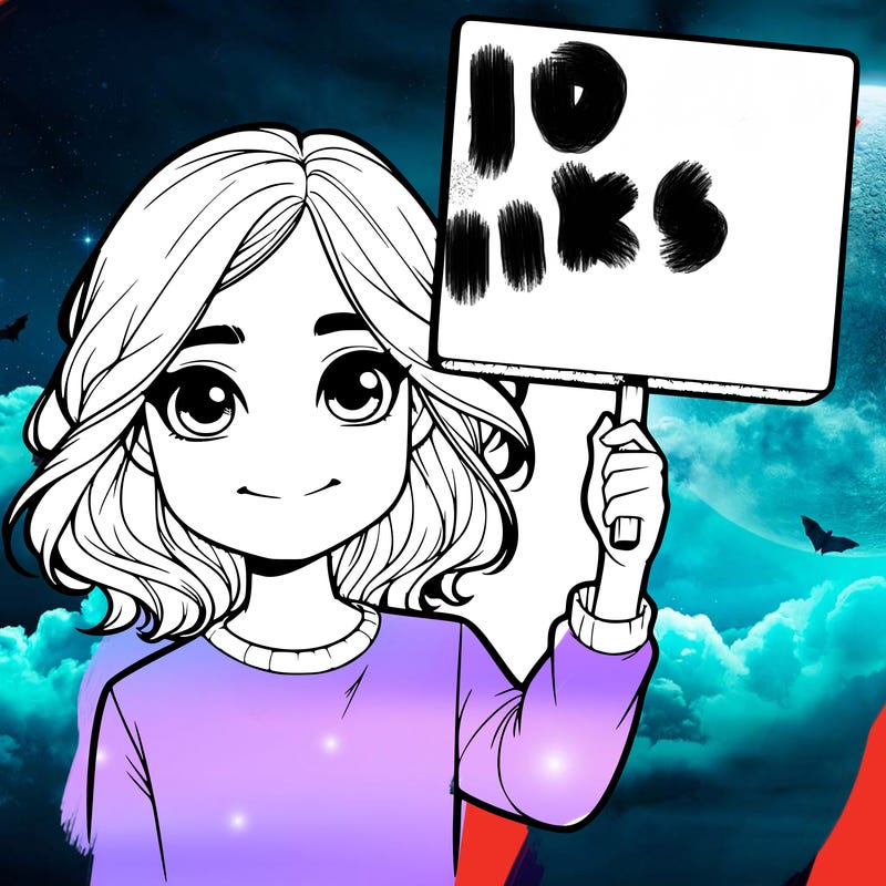 realistic girl holding up a sign