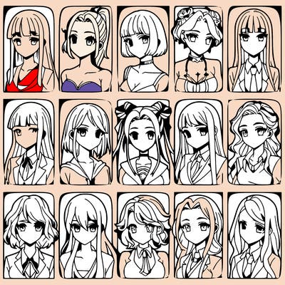 girls that look diffrent anime