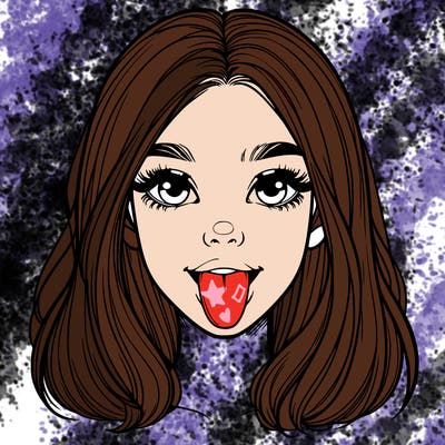 realistic girl with her tongue out