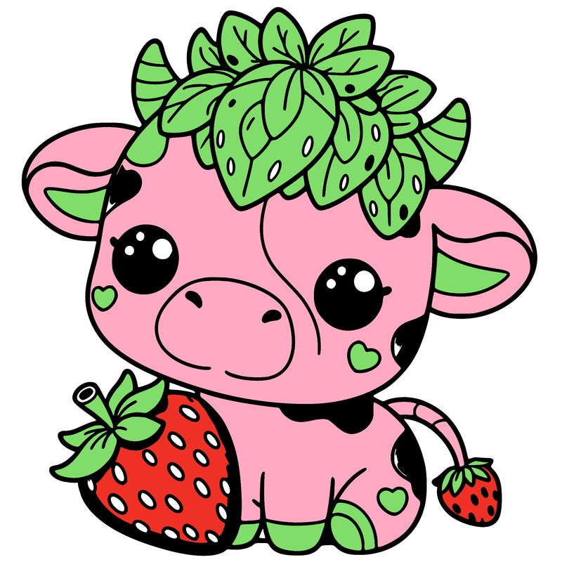 cute strawberry cow