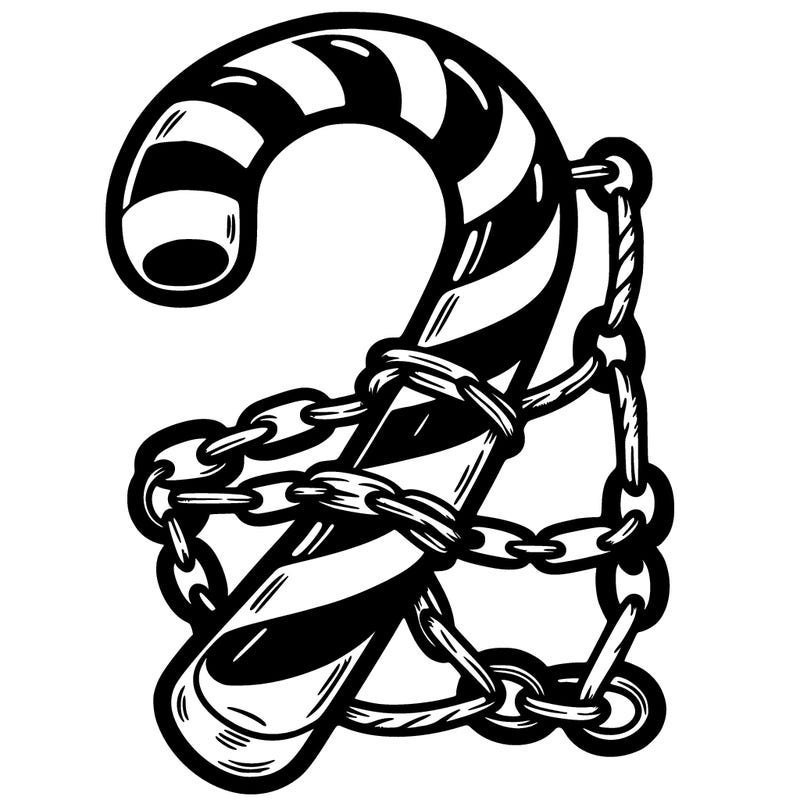 chained up candy cane