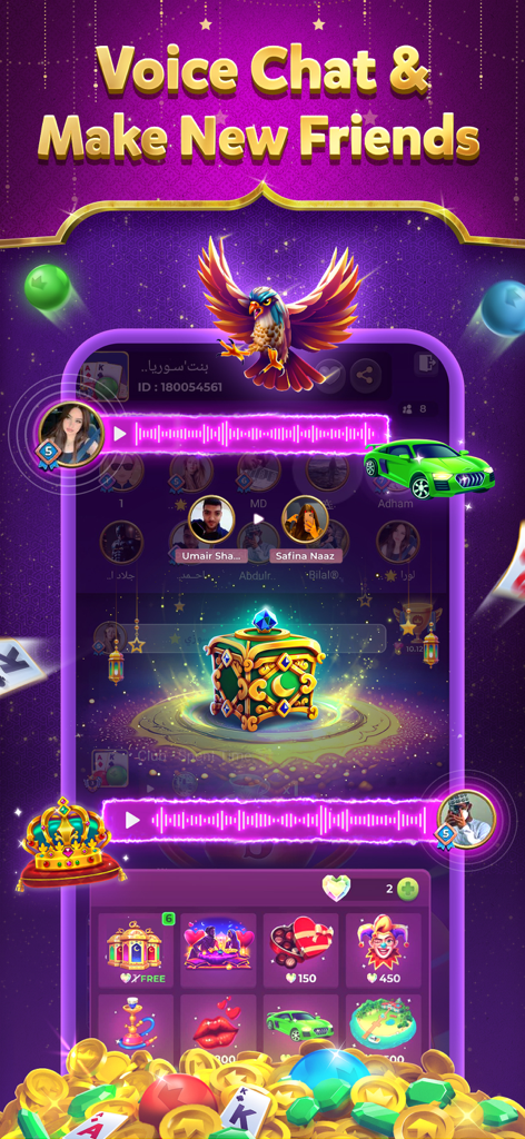 Jackaroo Star-Fastest Jackaroo - ジャカロー・スターアプリのインターフェイス。ボイスチャットの波、プレイヤーアバター、仮想ソーシャルギフトを表示しています