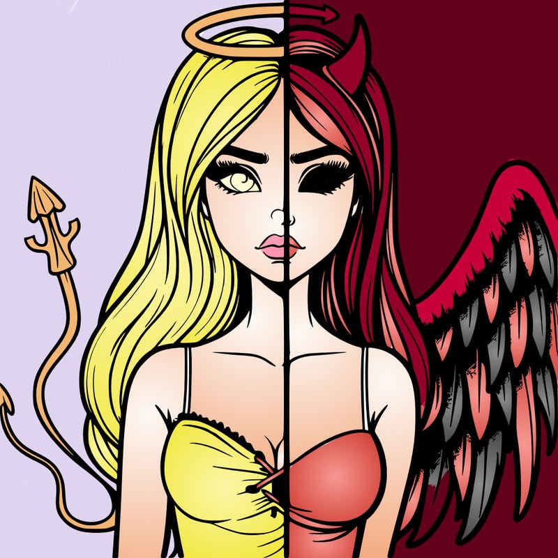 devil vs angel realistic girl