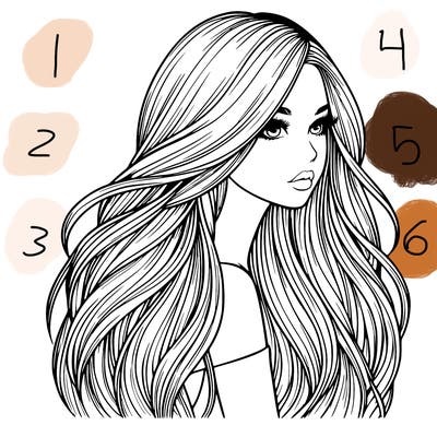 realistic girl with long realistic hair