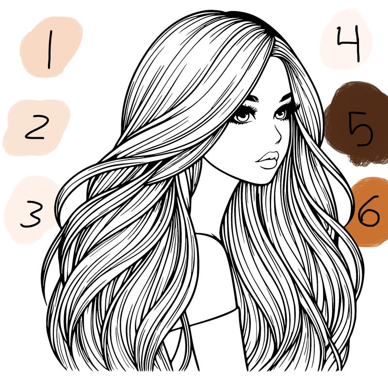 realistic girl with long realistic hair