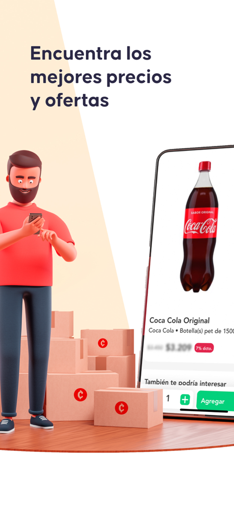 A store owner using Chiper mobile app to find discounted wholesale products like sodas for his small business