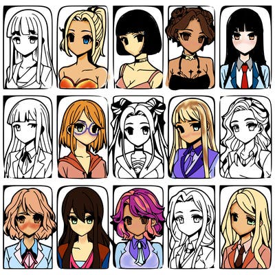 girls that look diffrent anime