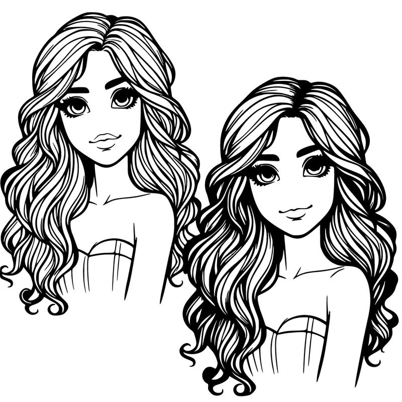 realistic girl with wavy hair