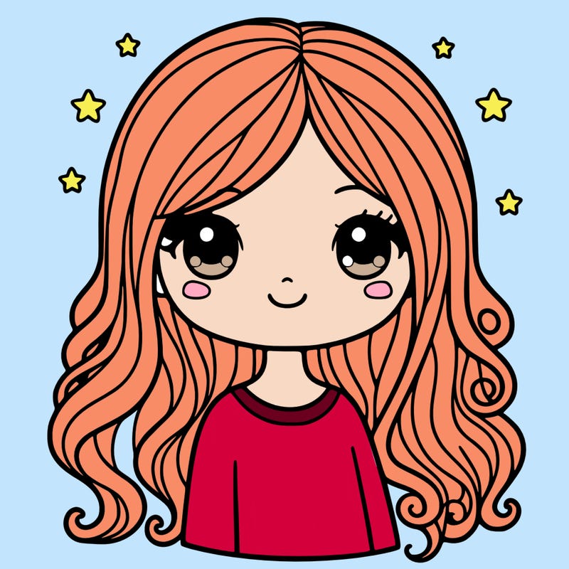 a girl with long hair