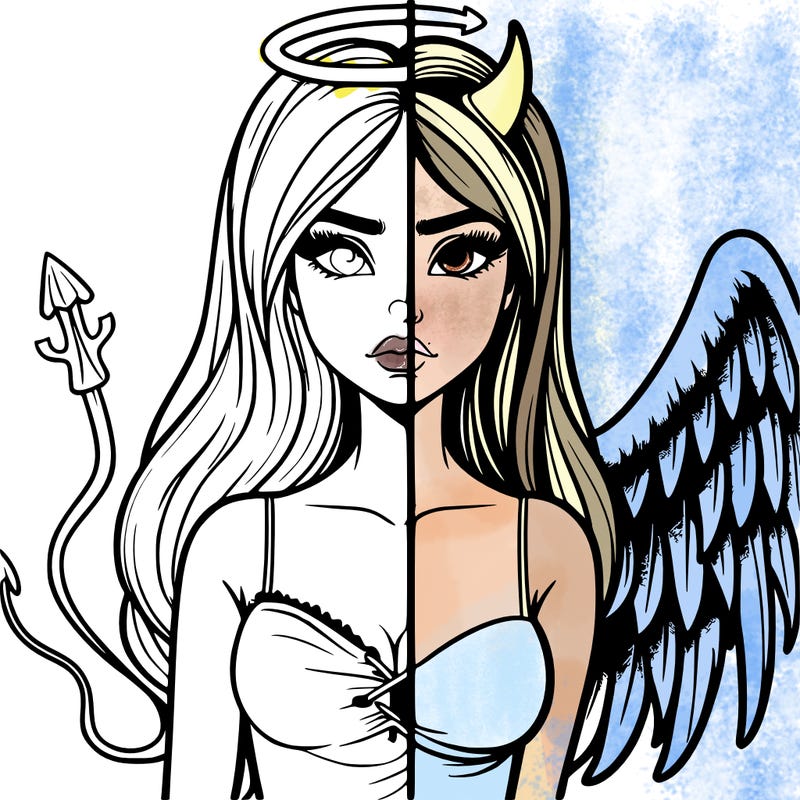 devil vs angel realistic girl