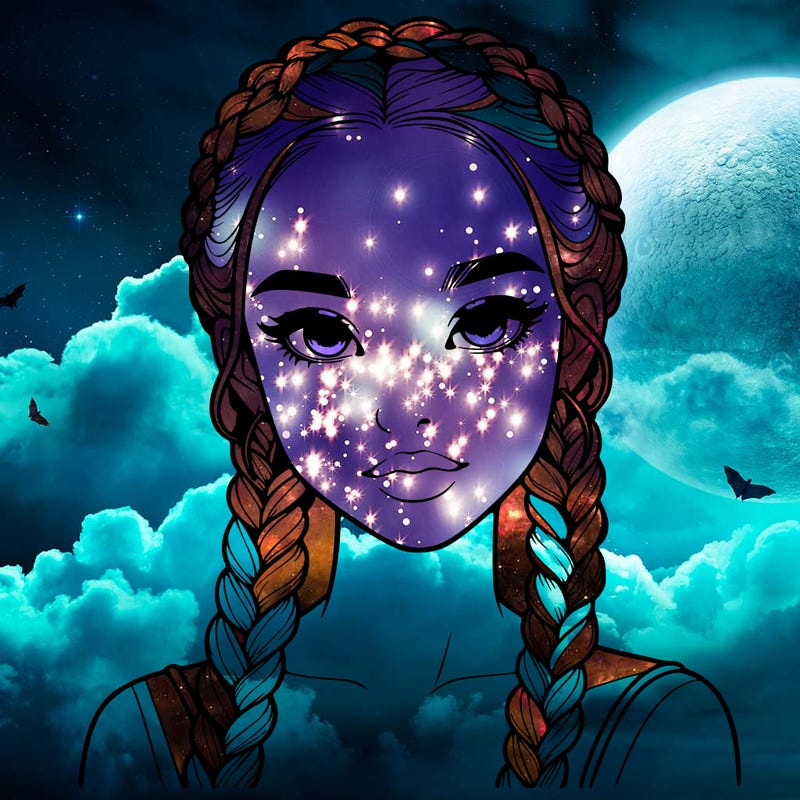 realistic girl with braids