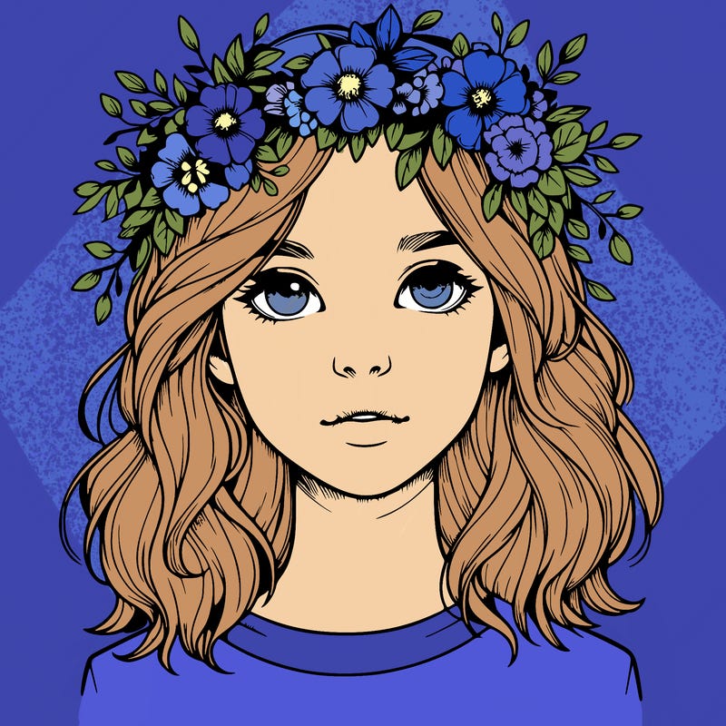 realistic girl with flower crown