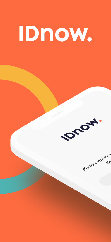 Smartphone che visualizza l'app IDnow Online-Ident per la verifica digitale dell'identità