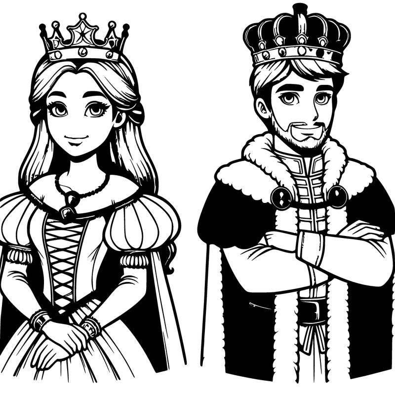 realistic queen and king