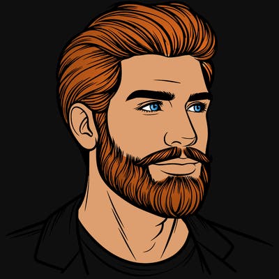 realistic man with beard