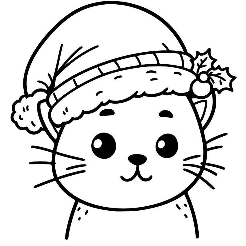 cat wearing a christmas hat