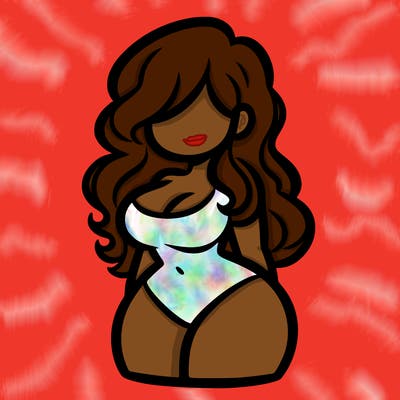 curvy woman with hair