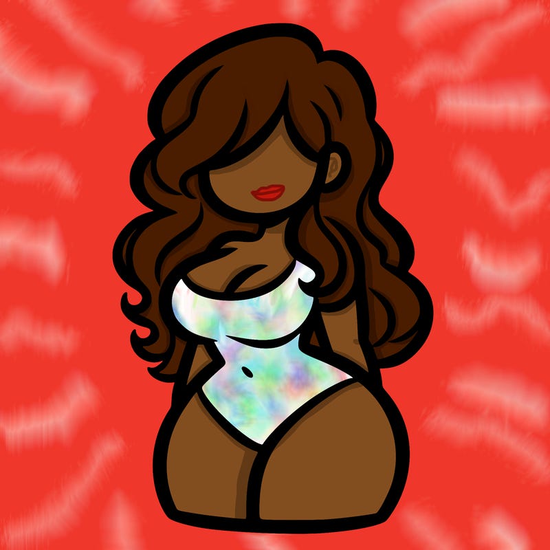 curvy woman with hair