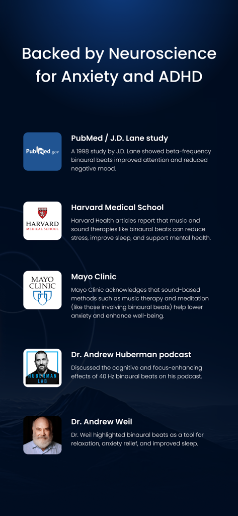 InnerFlo: Calm & Focus - A list of scientific sources and medical experts backing the neuroscience of InnerFlo for anxiety and ADHD relief.