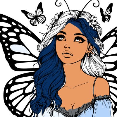 butterfly fairy realistic girl