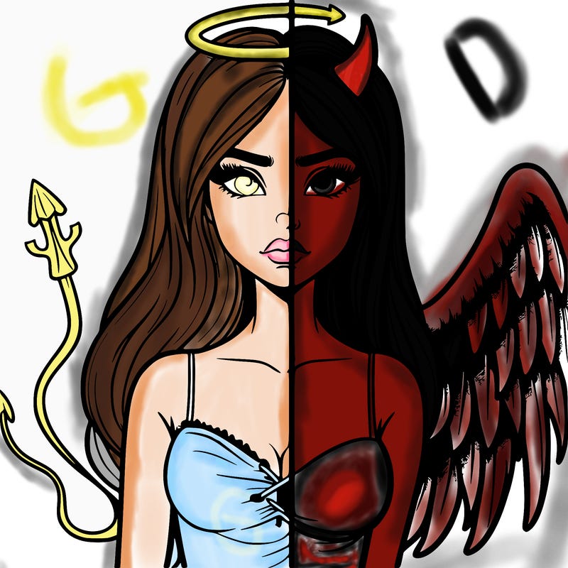 devil vs angel realistic girl