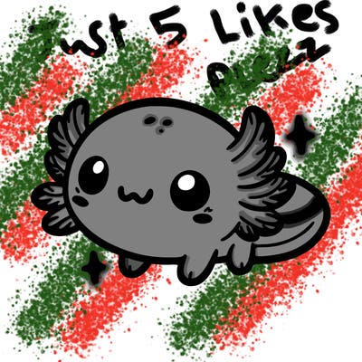 cute easy baby axolotl