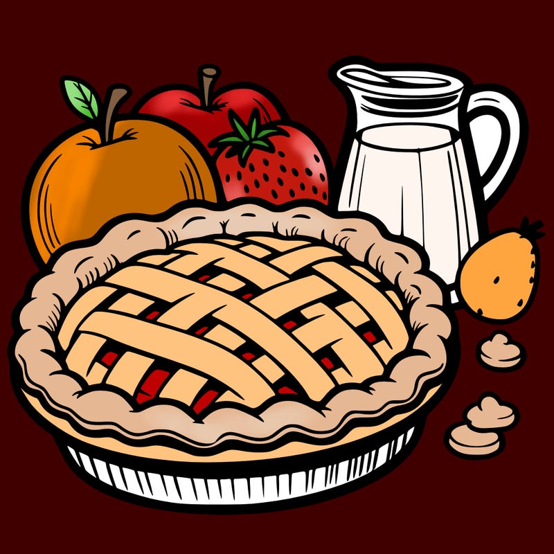 a pie of food