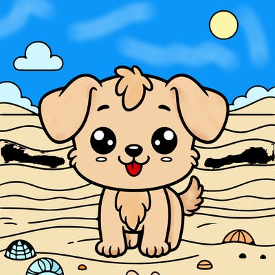 cutest little dog beach in the back