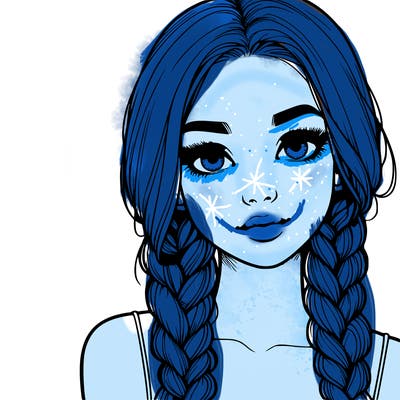 realistic girl with braids