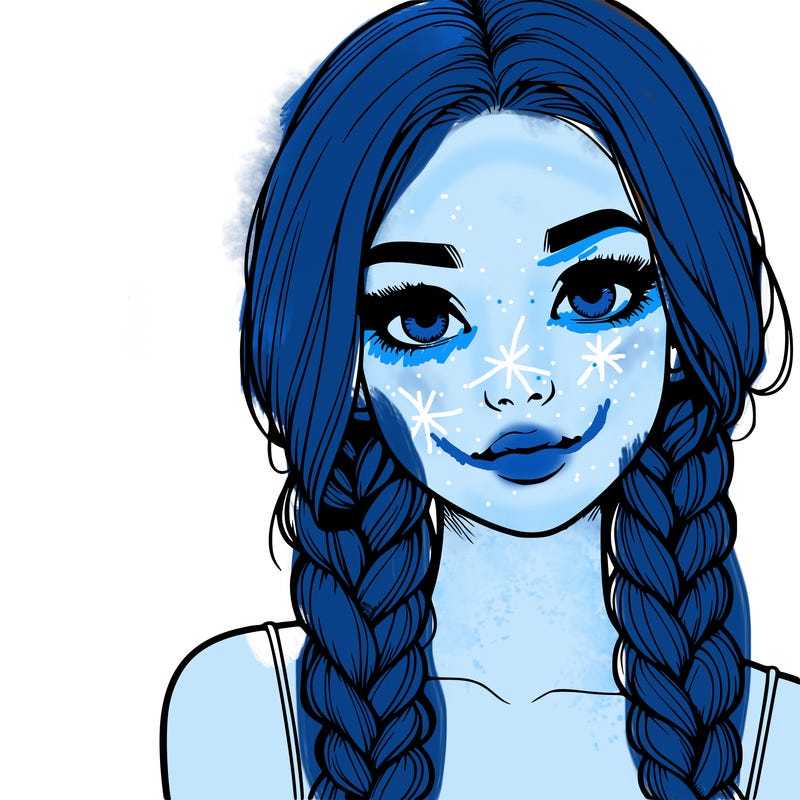 realistic girl with braids