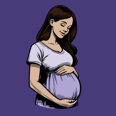 realistic pregnant woman