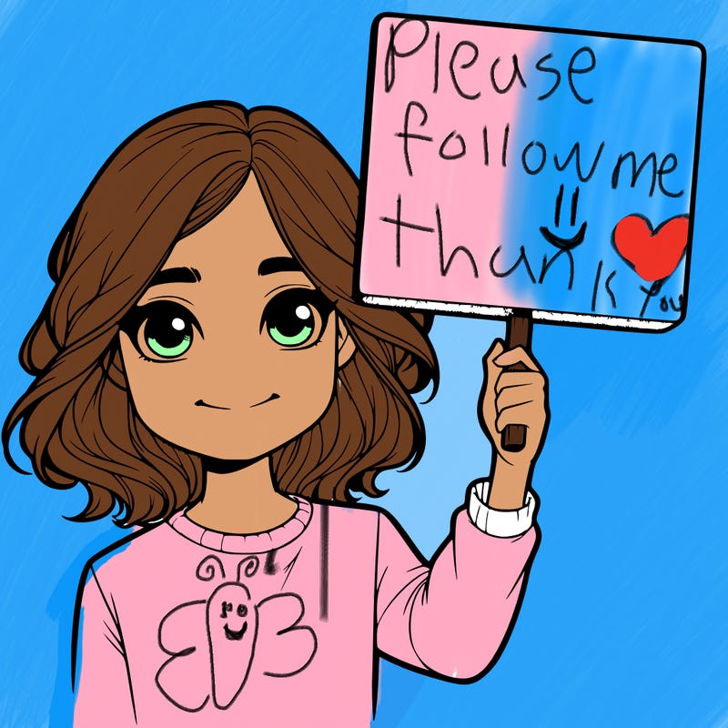 realistic girl holding up a sign